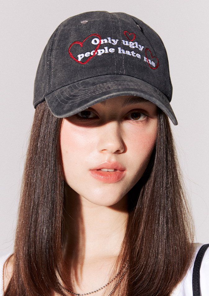 (2 Color)lotsyou_world_&quot;Only ugly people hate me&quot;Ball Cap